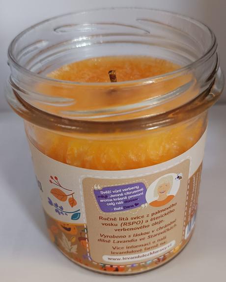 Palmová svíce ve skle - verbena,