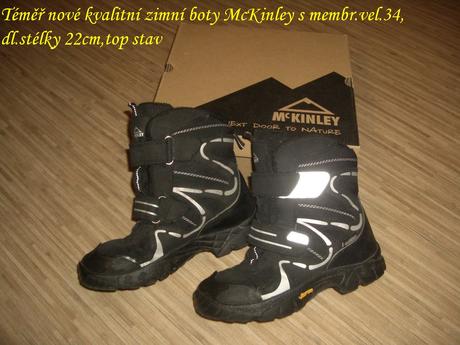Zimní boty mckinley vel.34 s membr. stélka 22cm, mckinley,34