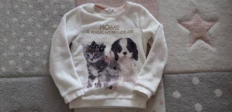 Krásná chlupatá mikina h&m vel. 122-128, h&m,122