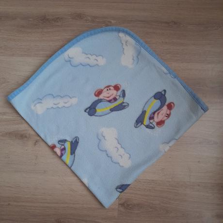 Dětská fleece deka s opicí v letadle, 