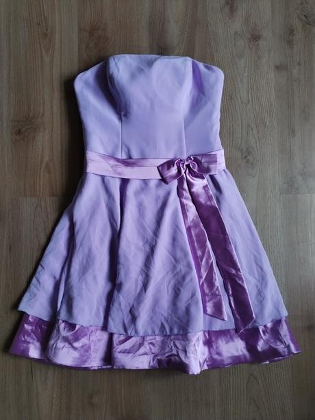 Lila fialové šaty bez ramínek vel m 38, m
