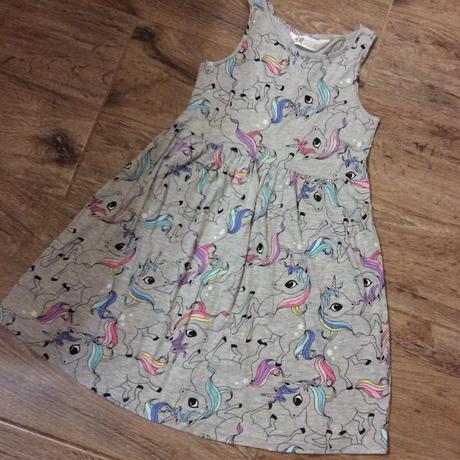 Bavlněné šaty s jednorožci zn. h&m, h&m,122