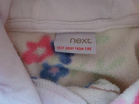 Fleesová mikina s kytičkami a kapucí, vel. 3-6m, next,62