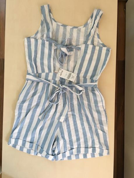 Nový modrý proužek overal, vel m/l, next, next,l