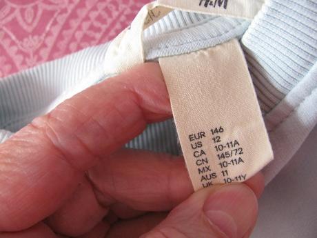 Bavlněná sv. modrá crop top mikina, h&m,146