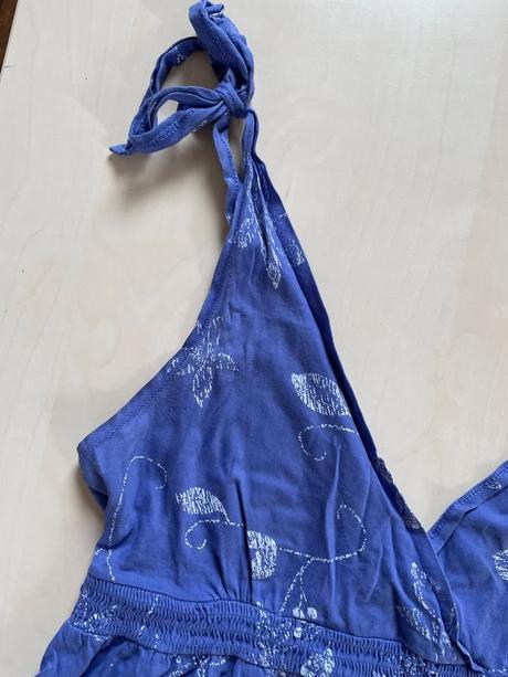 Modré letní šaty s vázacími ramínky, vel 14 tedy x, papaya,xl