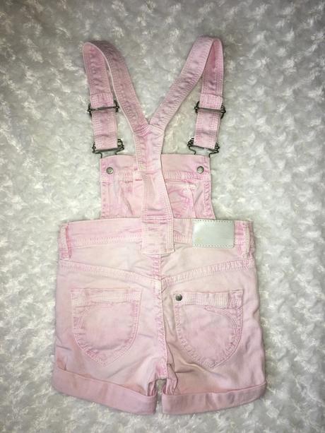 Růžové riflové laclové kraťasy h&m, h&m,98