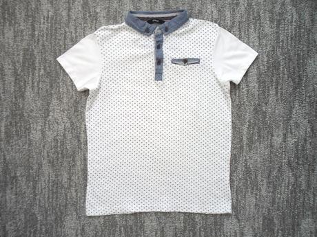 Bílé tričko triko s límečkem polo, george,146