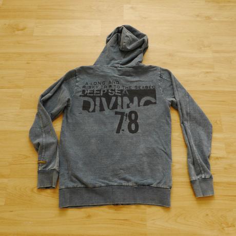 Dzinovy vzhled modra mikina s kapucou 158/164, kids,158