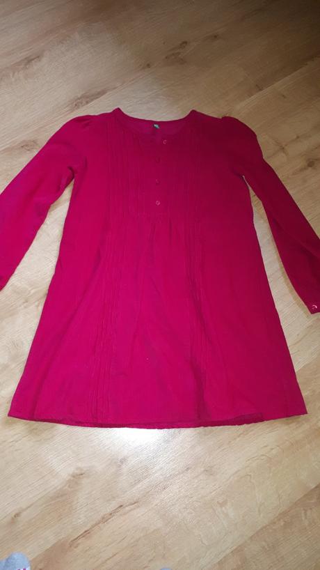 Krásné jemné manžestrové šaty,  šatovka, benetton,140