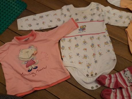 Balík věcí na miminko,mix na holku,tričko,bodýčko, 68–80