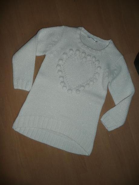 Svetr chlupatka vel 110 4/5let srdce, c&a,110