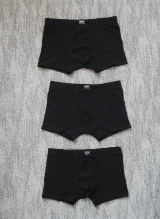 Černé trenky trenýrky boxerky - 3 kusy, s