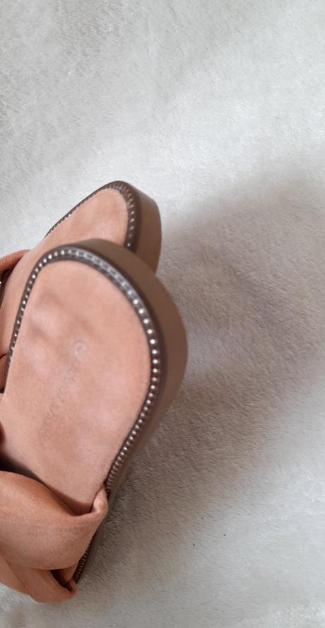 Dámské meruňkové páskové pantofle, 40