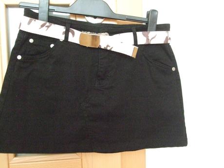 Čierna džínsová sukňa kylie s opaskom, 158