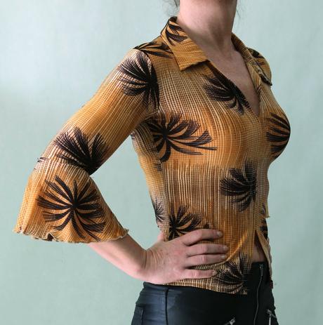 Elastická halenka s palmami a třpytivou nitkou, abercrombie&fitch,s