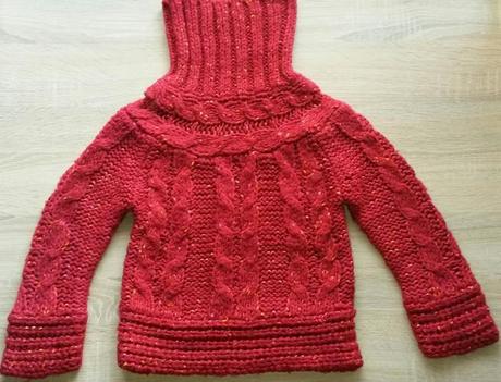 Červený pletený rolák vel. 110-116, george,110