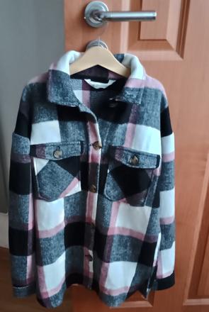 Krásná kostkovaná košilobunda zn.h&m vel.146/152, h&m,146