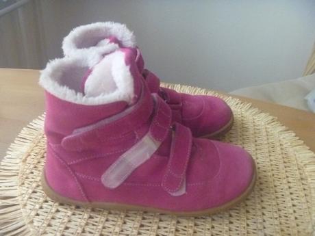 Růžové barefoot zimní boty zn. tipsie toes vel. 31, tipsietoes,31