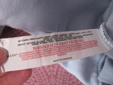 Bavlněná sv.modrá mikina s kapucí, primark,116