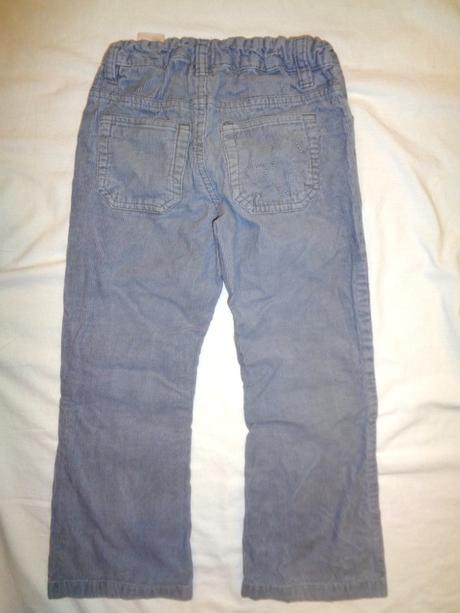 Luxusní šedé manžestráky se srdíčky, h&m,116