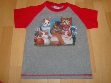 Tričko s kočičkami, vel. 3-5 let, 104