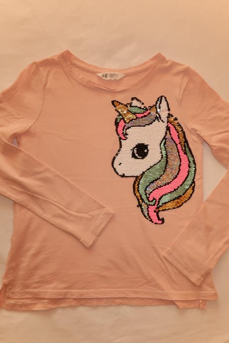 Tričko s jednorožcem, h&m,134