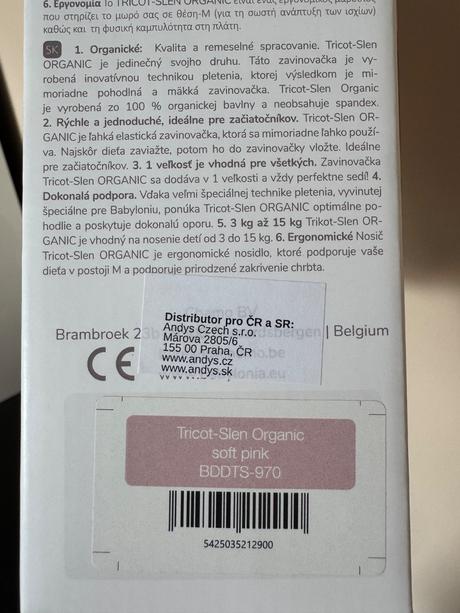 Babylonia tricot-slen organic světle růžový, babylonia