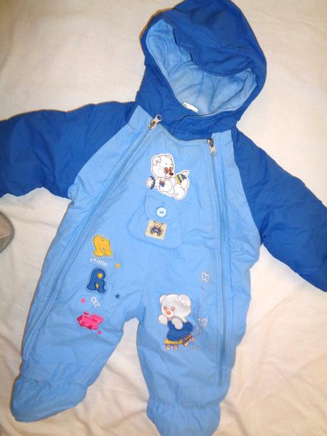 Krásná modrá kombinéza s medvídky, 68