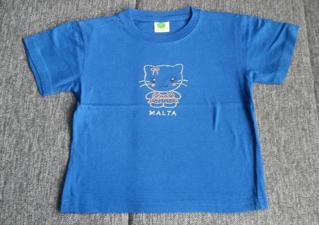 Bavlněné modré tričko s kočičkou vel. 110, 110