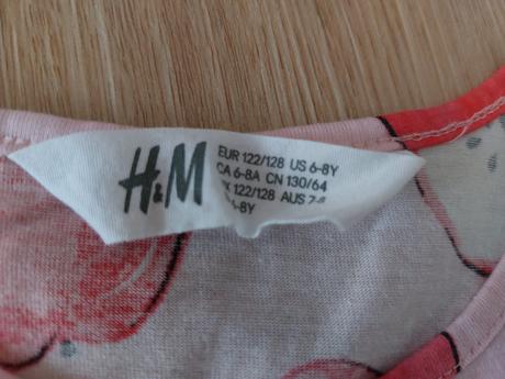 Šaty s jablíčky ham vel122/128, h&m,122