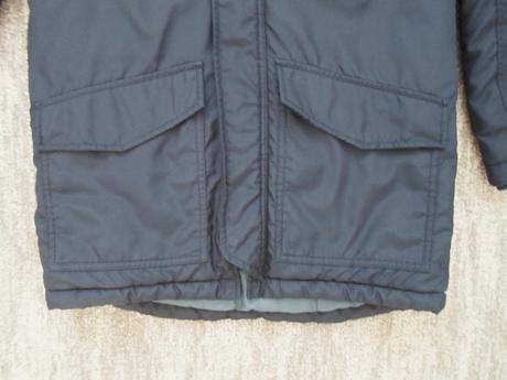 Modrá bunda bundička s kožíškem, h&m,152