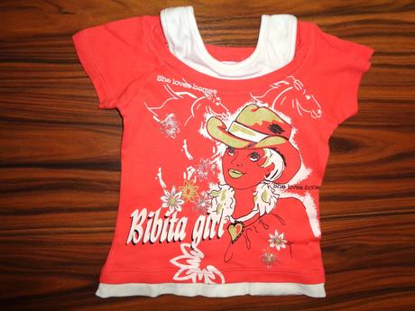 Super oranžové tričko s holkou 116/122, 116