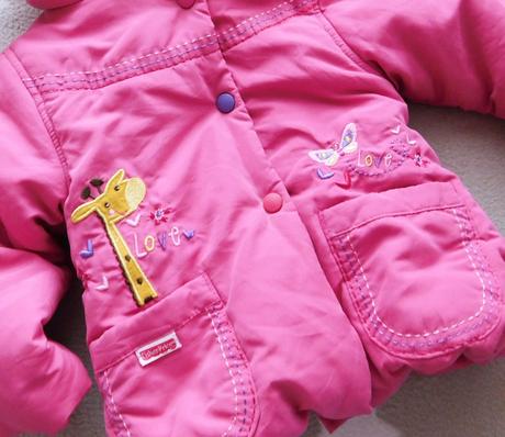 Zimní bundička fischer price s žirafkou vel.74, 74