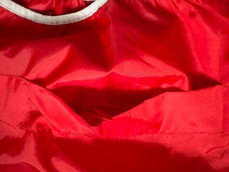 Dívčí červená cyklistická bunda, vel. 116 (6 let), roly,116