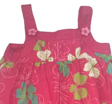 Růžové letní šaty na ramínka, květiny, vel. 2-3y, dopodopo,98