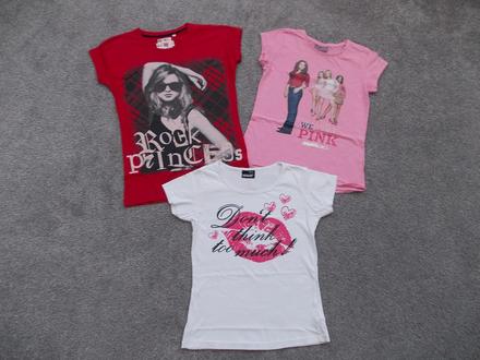 3x tričko s kr. rukávem, vel.146/152, rebel,146