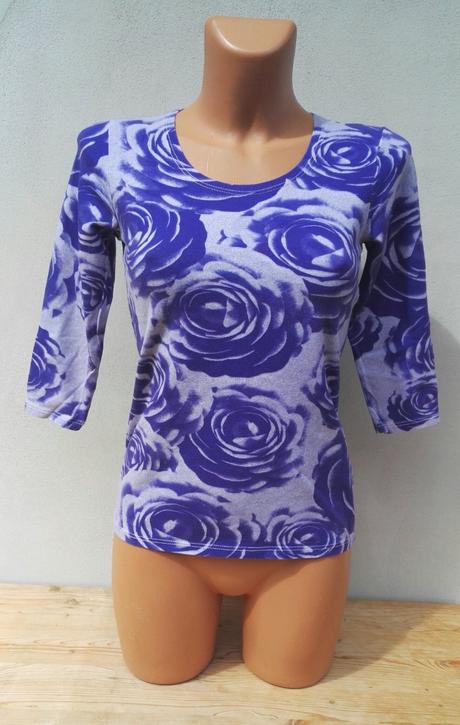 Fialový květovaný top tričko milieu - vel.s, s