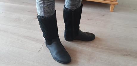Černé kožené kozačky clarks vel. 34, clarks,34