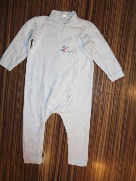 Bílý froté overal se sněhulákem, tcm,86