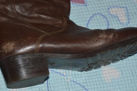 Hnědé kožené kozačky, vel. 35 - 36, 35