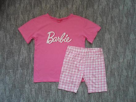 Růžové dívčí letní pyžamo barbie, 158