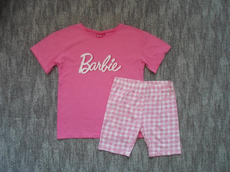 Růžové dívčí letní pyžamo barbie, 158