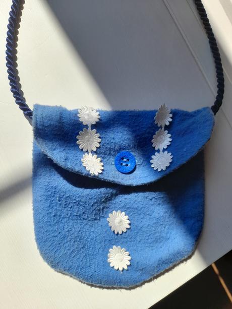 Taštička šitá pro holčičku modrá,