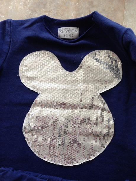 Luxusní komplet myška minnie 86-92cm flitry mašle, 86