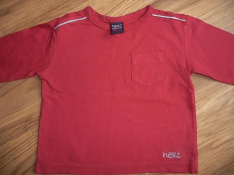 Červené tríčo next na 9-12m-vel.80, next,80