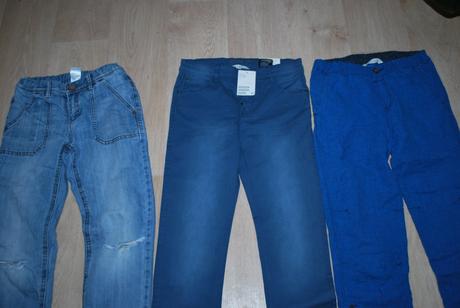 Zateplené jeansy rifle džíny, pláťáky i jednotlivě, h&m,140
