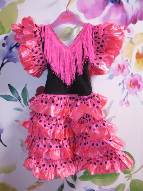 Karneval-růžové šaty španělská tanečnice, 