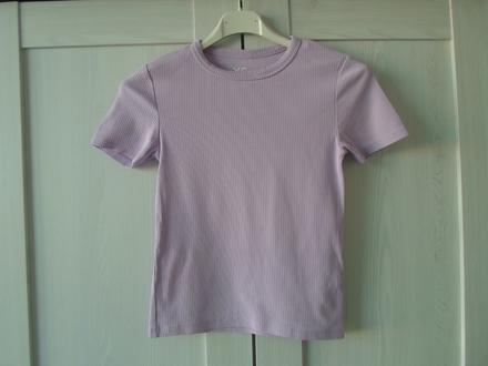 Lila fialové tričko triko krátký rukáv, new yorker,xs