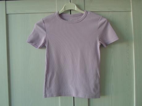 Lila fialové tričko triko krátký rukáv, new yorker,xs